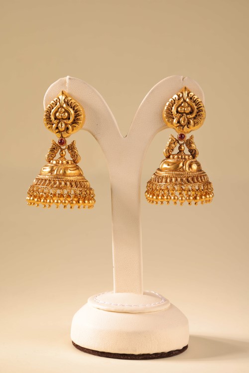 Gold jhumka earrings — TNN Gold & Diamonds, Karur